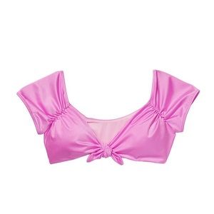 NWT Victoria’s Secret Twist Off-Shoulder Short-Sleeve Bikini Top, Size L